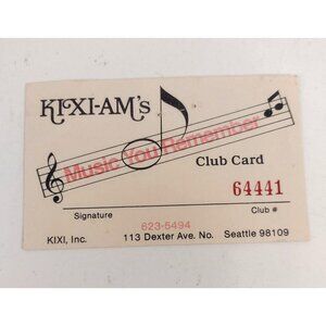 KIXI-AMs Vintage Club Card Music You Remember Collectible Memorabilia